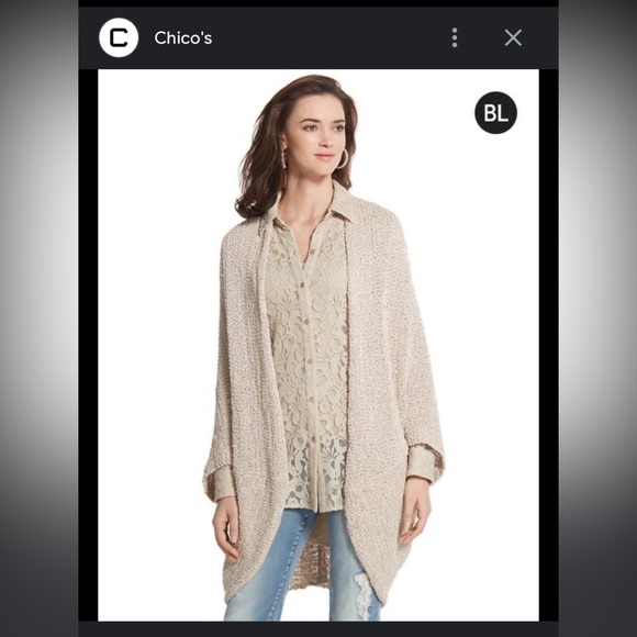 Chico’s Black Label Sequin Cocoon Cotton-blend Boho Vest sweater - Picture 1 of 16